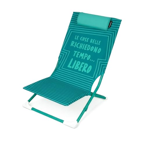 Colore: Verde KASANOVA Spiaggina sedia pieghevole scritta Tempo libero e poggiatesta