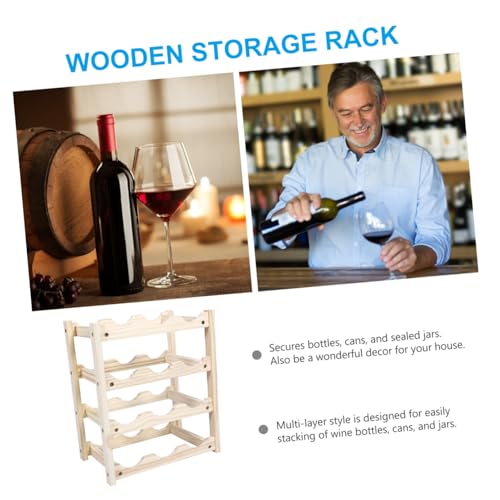Soporte de vino de madera capacidad 12 botellas apilable miniatura 7