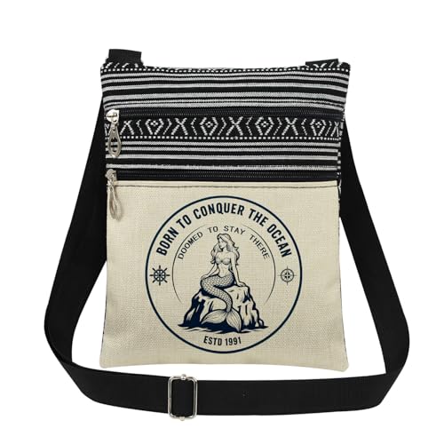 XiaoGalaee Vintage ESTD 1991 Mermaid Crossbody Bag Born to Conquer