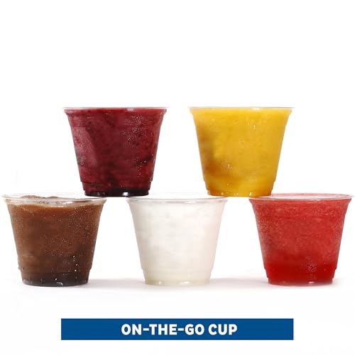Image of Freshware 9 oz Clear Disposable Plastic Cups, 100 Pack Clear Plastic Cups Tumblers, Heavy-duty Party Glasses, Disposable Cups for Thanksgiving, Halloween, Christmas Party