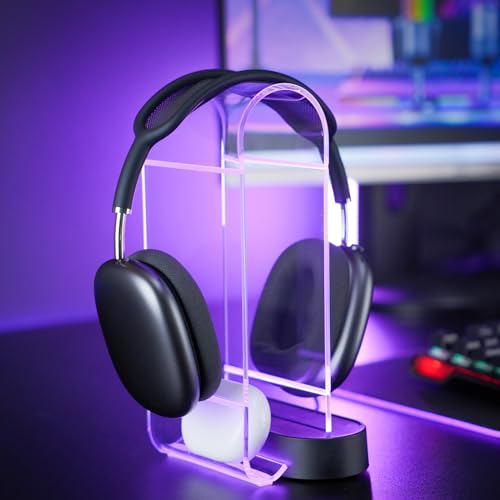 Acrylic RGB Headphone Stand w/ USB Ports Eurpmask Gaming Headset Holder 10 Light Effect 1