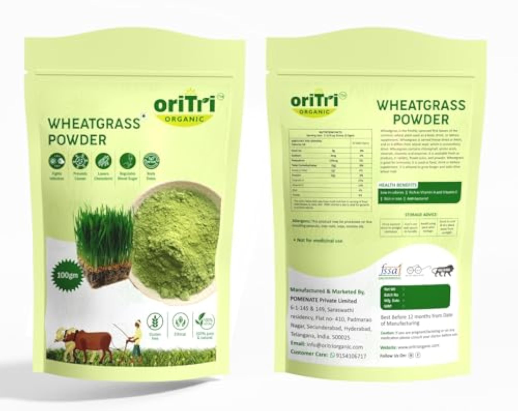 Organic Wheat Grass & Pomegranate Peel Powder Combo Pack