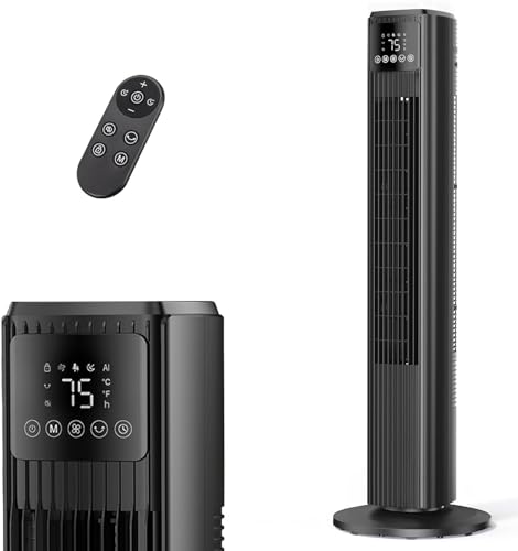 La mejor comparación de Ventilador Vertical al mejor precio. 45 RENDIN Ventilador de Torre, 9.8m/s Supervelocidad Viento, 4 Modos, 4 Velocidades, Temporizador 12h, Ventilador Torre con Control Remoto para Hogar y Oficina