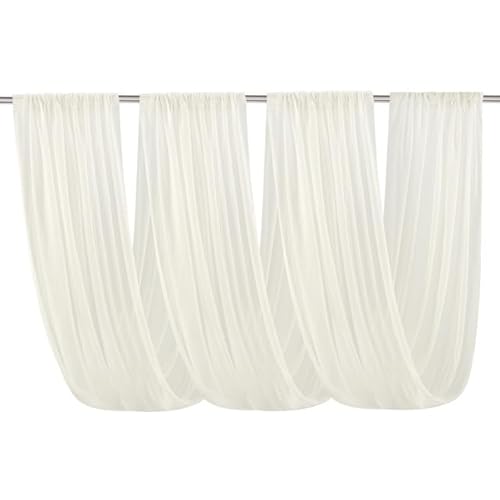 DEEBOW Tende da soffitto Trasparenti in Chiffon Caramello 150 * 600/300 cm per la Decorazione di Nozze Tenda ad Arco per soffitto Decorazione per Matrimoni in Hotel per Matrimoni