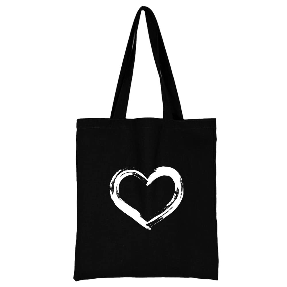 Love Printed Canvas reusable grocery bags, Foldable Casual Travel HandBag, Shoulder Beach Tote Bags, Shopper bag eco friendly super strong washable Storage bags Shopping bag Canvas bag for Women