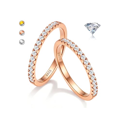 GEMQUEEN moissanite rings in rose gold plating