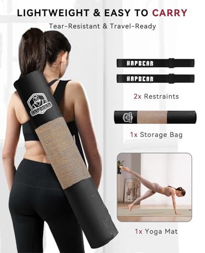 HAPBEAR Extra Large Yoga Mat 84''x30''- 1/4'' Thick Natural Linen Yoga Mat - image 6