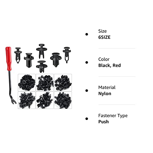 Kcrtek 120 Pcs 6.3Mm 8Mm 9Mm 10Mm Nylon Bumper Push Fasteners,Bumper Clips With Fastener Removal Tool #TOP7