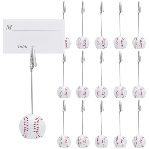 Pince crocodile résine baseball lot de 16 supports stables pour numéros de table et menus