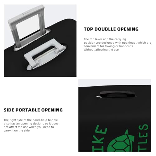 I Like Turtles Travel Luggage Cover Suitcase Protector Fits 18-21 Inch Case(Black,S)4