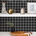 Alwayspon 10 Sheets 10"x10" Black 3D Vinyl Backsplash Tiles, Self-Adhesive Peel and Stick Wall Tile Stickers Stick on Subway Tiles for Kitchen Bathroom Wall