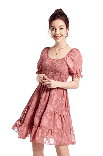 Summer Dresses for Women 2023 Chiffon Floral Prom Dress Smocked Short White Dresses for Graduation3