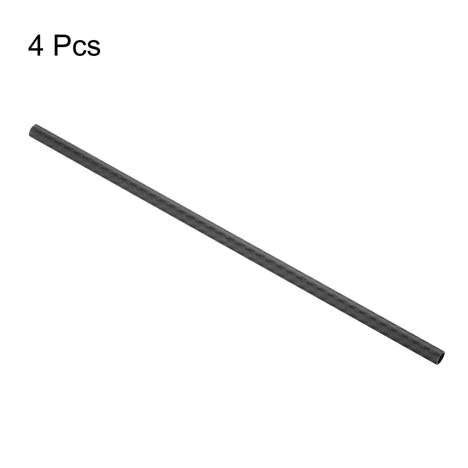 QUARKZMAN 4 Pcs Carbone Fibre Tube 8 x 10 x 330mm Matte Surface Tige 3K Rouleau Enveloppé Pure Carbone Rond Tubes pour RC Avion Multicoptère
