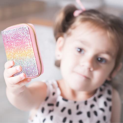 Reginary 3 Pcs Little Girls Purse For Kids Heart Shaped Sunglasses With Uv 400 Protection Crossbody Bag Glitter Cat Toddler Wallet #TOP6