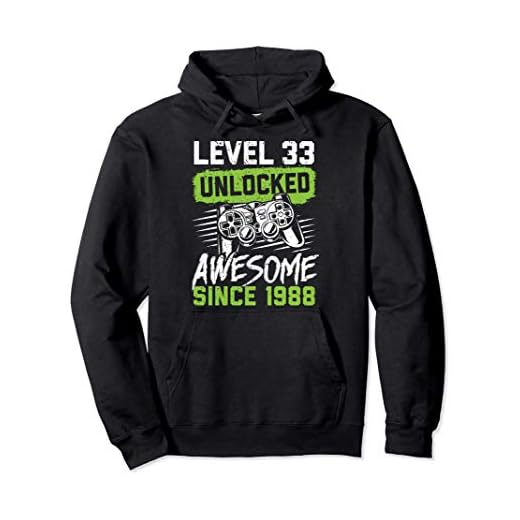 Regalo del 33 cumpleaños Level 33 Unlocked Awesome 1988 Sudadera con Capucha