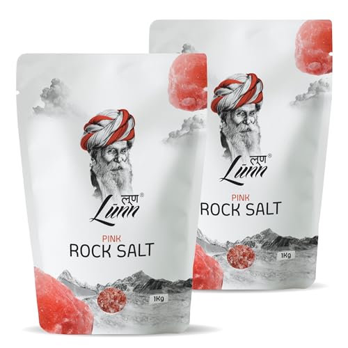 Image of LUNN 100% Pure Himalayan Pink Rock Salt (Sendha Namak) | Pack of 2 x 1kg | Chef Special Gourmet Grade from Himalayas | Natural Mineral-Rich Salt | Unrefined, No Additives | All-Purpose Cooking & Daily Seasoning