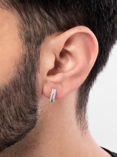 Image of ORIONZ Hoop Earrings for Men & Boys (1 Piece) - 925 Sterling Silver - Gift for Birthday Anniversary - 18k Gold Plated Jewellery - Men Fashion