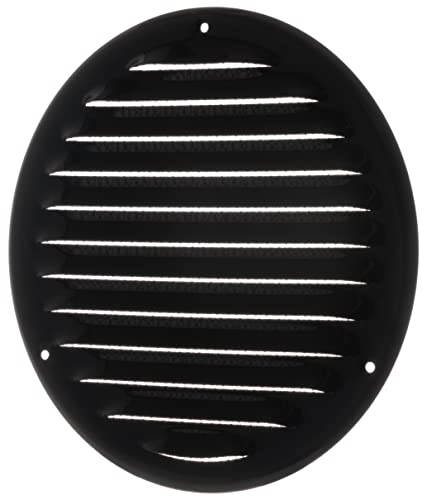 Ø 160mm Metall Schwarz Lüftungsgitter mit Insektenschutz - Gitter für Belüftung - Abluftgitter