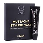 ZEUS Mustache Styling Wax, Mega Hold Water Based Moustache Wax for Men (3 PACK)