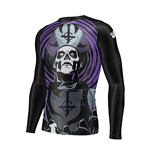 DIYUME Mens Knight Armor All Time Training Gym Running Wicking Dry Fit T-Shirt Top,Long Sleeve Black XL