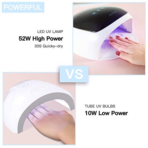80W UV LED Lampe für Gelnägel, O'Vinna Nageltrockner mit Auto-Sensor, 30/60/90/120S Timer, LCD Display, Abnehmbarer… – Bild 8
