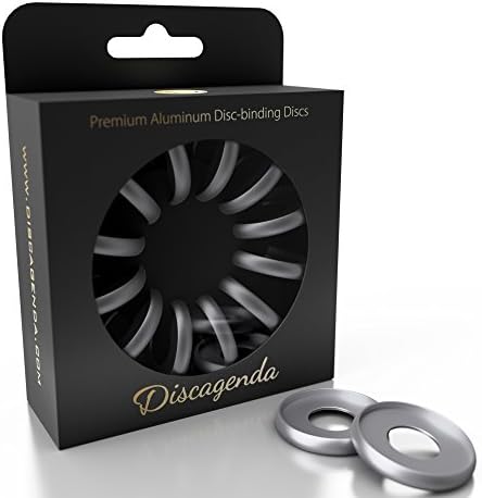 Discagenda Aluminum Disc-Binding Discs 33mm 1.3in 12 Piece Set Silver