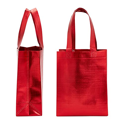 Non Woven Reusable Tote Bags, Metallic Red Gift Bags With Handles (10X8 In, 20 Pack) #TOP4