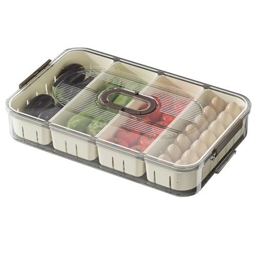 Contenedores de almacenamiento divididos con tapas,Contenedor de conservación de alimentos frescos para refrigerador - Juegos de contenedores de alimentos Organizador de almacenamiento para frigorífic