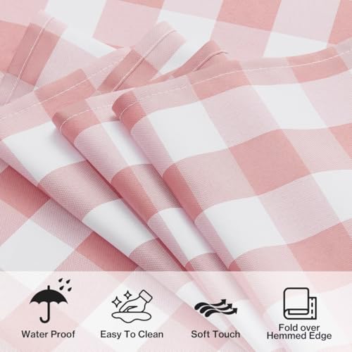 Maymiss Checkered Tablecloth Rectangle Gingham Table Cloths Waterproof Wrinkle Free Buffalo Plaid Table Covers Washable for Dining, Parties & Outdoor Picnic(Pink,60"×120") by Maymiss - Image 6