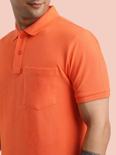 Image of Rupa Bumchums Men Super Combed Cotton Solid Half Sleeve Club Collar Polo Regular Fit T-Shirt with Chest Pocket