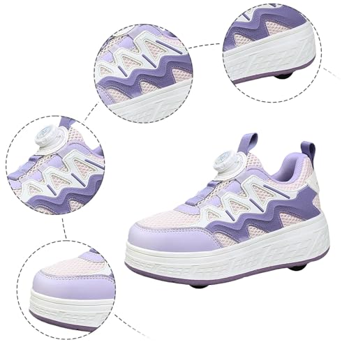IWIHMIV Roller Skate Shoes for Kids Boys Girls Wheels Sneakers Kid Breathable Sport Shoes Fashion Roller Wheeled4