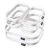 YQBRAO 6 Pack Clear Hard Shell Beauty Organizer (2M+4S), 1.2mm Crush-Proof Cosmetic Case, Reinforced YKK Zippers, Stadium Approved Security Bag for Skincare, Toiletries & Electronics, Multi-Size Set