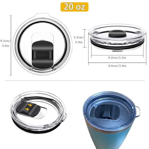20 oz Tumbler Lid for Yeti, 2-Pack Magnetic Replacement Lids for YETI 20 oz Tumbler, 10/24 oz Mug, 10 oz Lowball - Spill Proof Cup Lids Covers with Magnetic Slider Switch, BPA Free - image 7