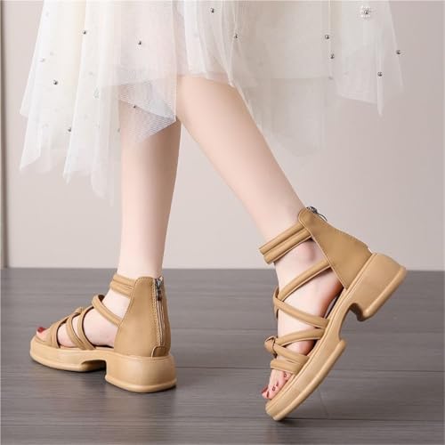Women's Flat Sandal Open Toe Cross Strap Zipper Back Flatform Wedge Sandals For Dressy Formal Daily Work Party Dress3