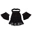 Big Black Jabot Cuffs Set