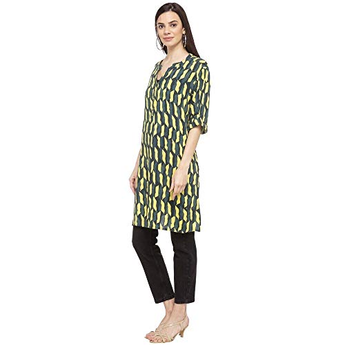 Image of global desi Womens Mandarin Collar Printed Tunic