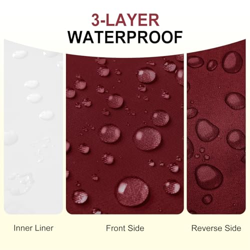 downluxe Outdoor Chair Cushions 22x22 with Removable Cover, Waterproof Patio Furniture Cushions, Deep Seat Cushions for Outdoor Furniture with Backrest for Sofa, Couch and Patio Chairs, Burgundy - Thumbnail 2