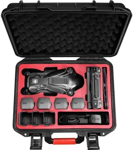 FPVtosky Waterproof Hard Case for DJI Mavic 4 pro Fly More Combo, Fits RC2/RC pro 2 Controller, Stores up to 5 Batteries, Charging Hub, Cables, Filters and Other Accessories [CASE ONLY]
