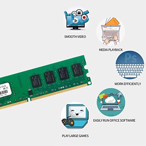 ROYEMAI 8GB DDR2-800, PC2-6400 8GB Kit (4x2GB) DDR2 RAM PC2-6300 2Rx8 240 pin CL6 1.8V Desktop Computer RAM Memory