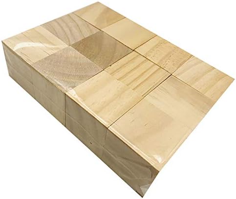 Fycooler Basswood Whittlers Carving Blocks,Wood Carving/Whittling Kit,Unfinished Wood Blocks for Wood Carving, DIY Carving Wood for Wood Carving Hobby Whittler Art Sculpturing Craft -5x5x5cm-12Pcs