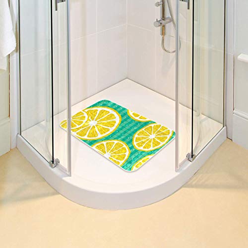 Alfombrilla para ducha de bebés con rayas de limón para un baño divertido 7