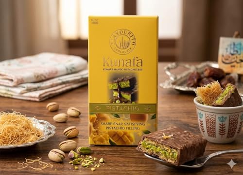 Image of Flavourito Kunafa Mango Chocolate Bar 100g, Satisfying, Sharp Snap Of Smooth Milk Chocolate that Gives Way to a Creamy, Rich, and Nutty Pistachio By DECADENT FOODS
