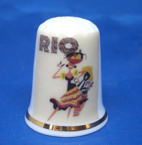 Birchcroft Porzellan Fingerhut Norwegen - Sammlerstück Mit Reiseposter