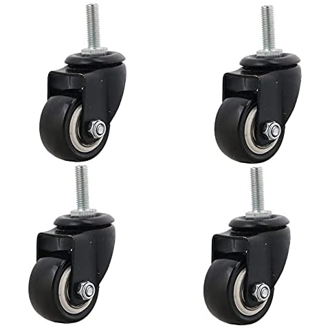 SHANOER 4pcs Heavy Duty 240kg M8x25mm PU Swivel Castor Wheels Trolley Furniture Caster Replacement (castor without brake) Cover