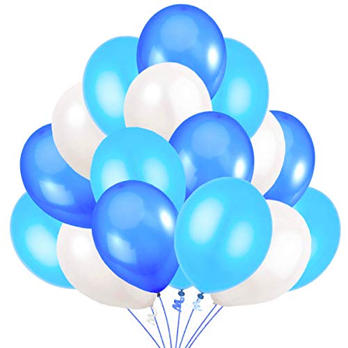 Ballons Bleu de Baudruche Perlé Nacré. Ballons Gonflables 36cm / 3.2 g Décorations de Fête et Accessoires pour Anniversaire - 48 pcs