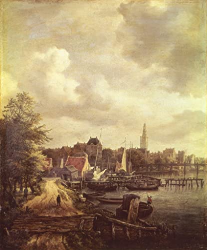 Vue d'Amsterdam par Jacob Van Ruisdael impression sur toile 60x90cm pour salon