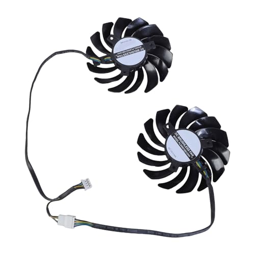 QUEENYARD Lot de 2 ventilateurs de refroidissement PLD09210B12HH 85 mm 4 broches Installation facile Gestion de la chaleur Gestion du refroidissement pour carte graphique GTX1660S PC de jeu