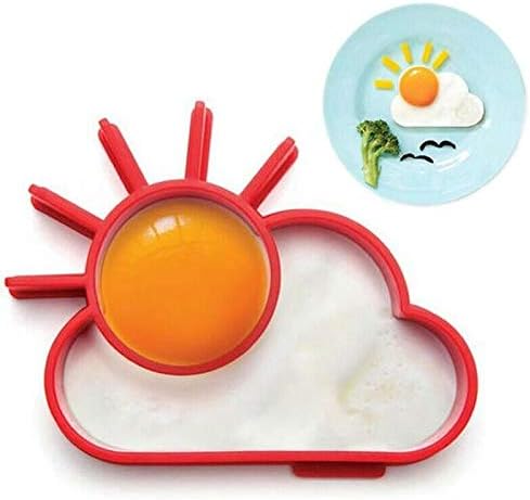 OROOBA® Red Sunny Side Up Egg Shaper Ring Silicone Mold Pan Cook Breakfast Chef GIF X8A3