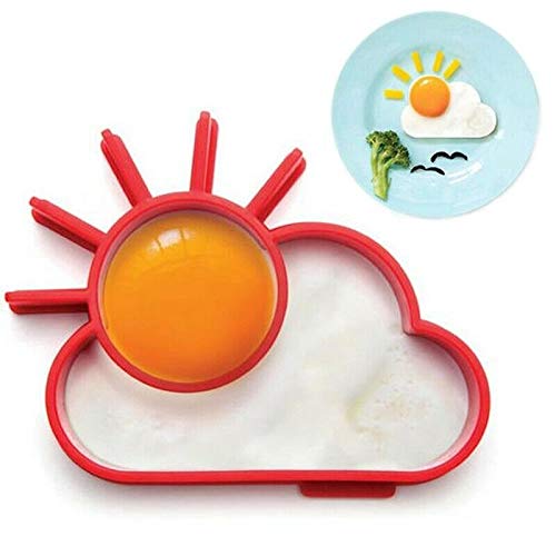 OROOBA® Red Sunny Side Up Egg Shaper Ring Silicone Mold Pan Cook Breakfast Chef GIF X8A3