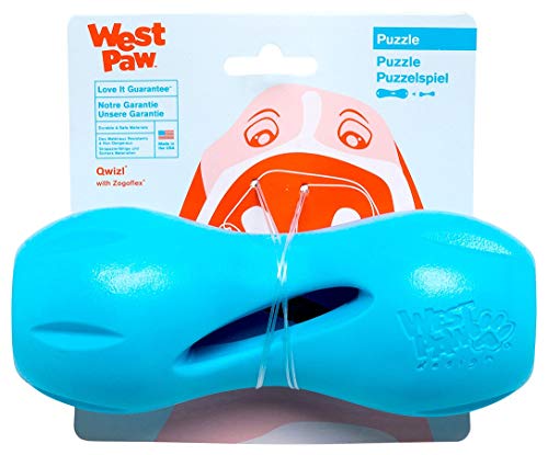West Paw Beef Liver Freeze-Dried Raw Dog Treats & Zogoflex Qwizl Dog Puzzle Treat Toy (Large, Aqua) #TOP4